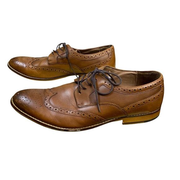 Ashton Grey Collection Light Brown  Wingtip Oxford Dress Shoes - Size 11 - Picture 3 of 8